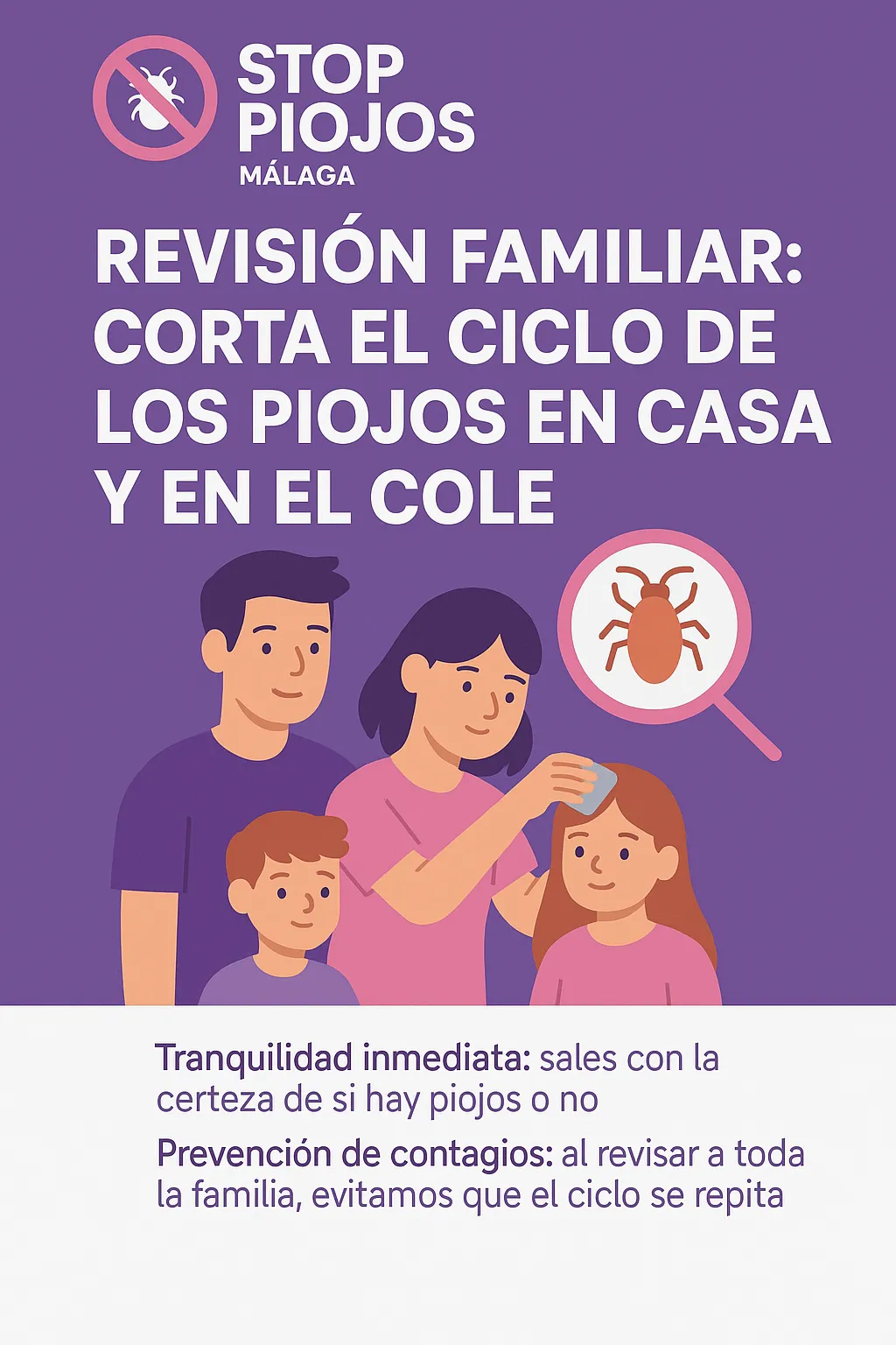 Revisión familiar: corta el ciclo de los piojos en casa y en el cole